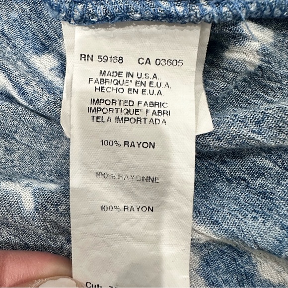 Karen Kane Bali blue abstract midi skirt button front XS - Picture 7 of 9